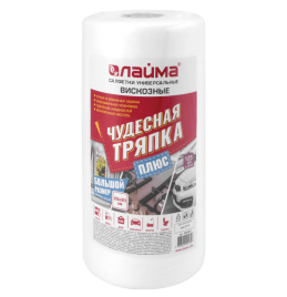 Салфетки универсальные в рулоне 125 шт. ЧУДЕСНАЯ ТРЯПКА ПЛЮС, 25х30 см, вискоза, 45 г/м2, LAIMA