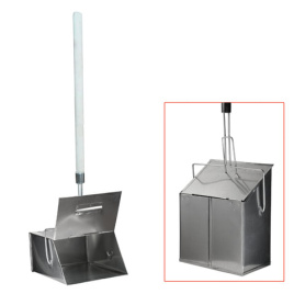 Совок для мусора металлический, с крышкой-ловушкой 24х29 см